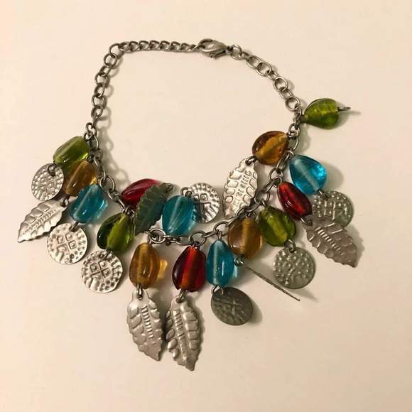 Lot of 2 Bracelets with Charms Leaves Birds Nature Style - Picture 10 of 16